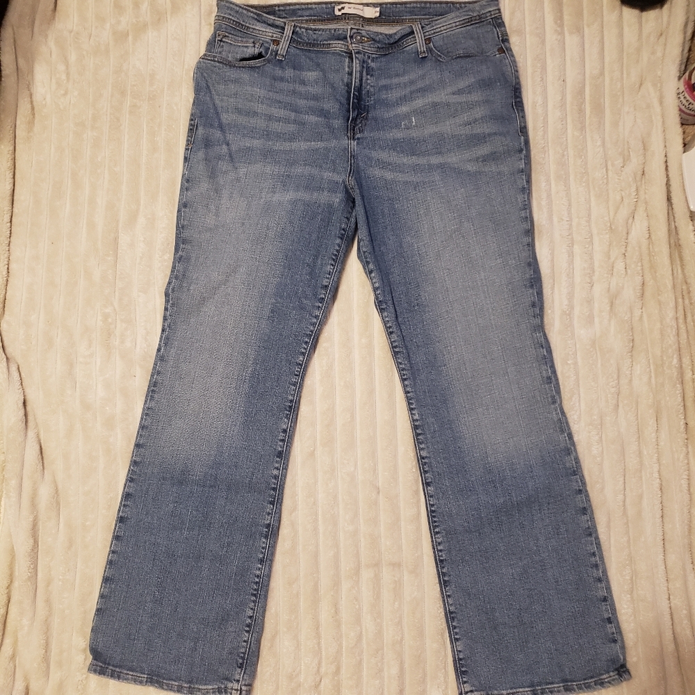 Levi Women 580 Bootcut Straight Leg Blue Jeans 18W